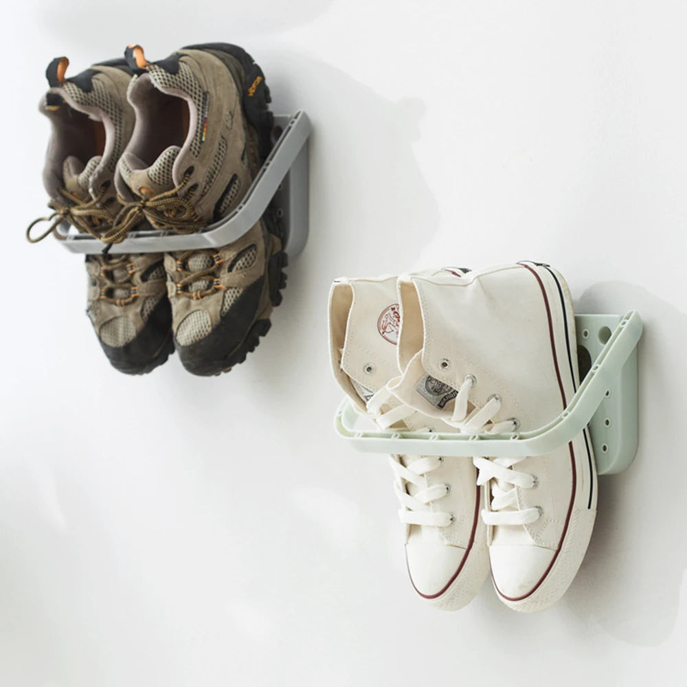 1pcs Wall Mounted Shoe Rack Foldable Door Hanger Storage Organizer Collapsible Shoes Shelf Slippers Sneakers Canvas Sandals Oasis Select