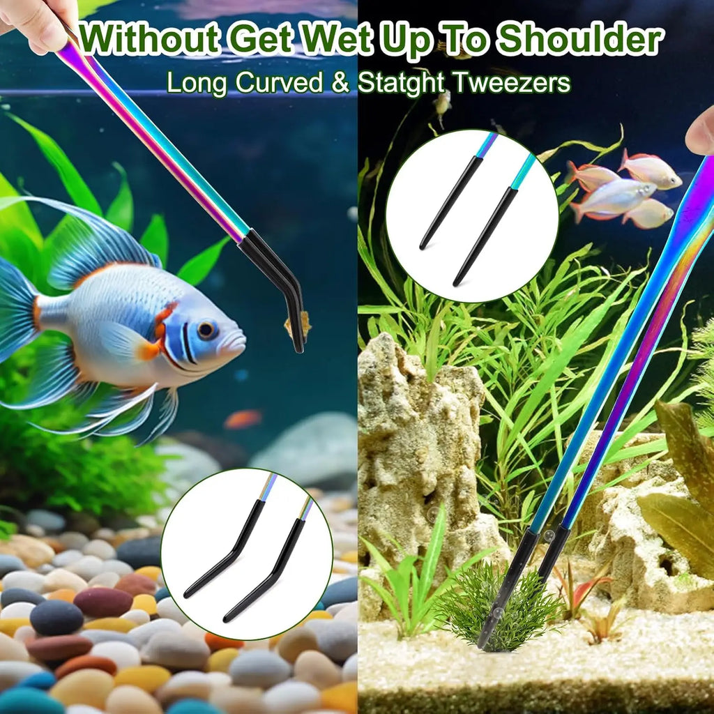 2pcs Stainless Steel Reptile Feeding Tongs with Rubber Tip，10.6" Straight & Crafts - Feeder Tools for Bearded Dragons & Lizards Oasis Select