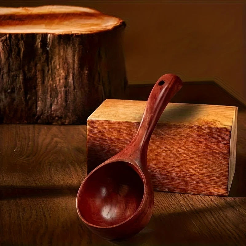 Large Wooden Kitchen Spoon & Soup Ladle, Multipurpose Cooking and Serving Utensil, Ideal Gift for Mother Women, Home Christmas Oasis Select