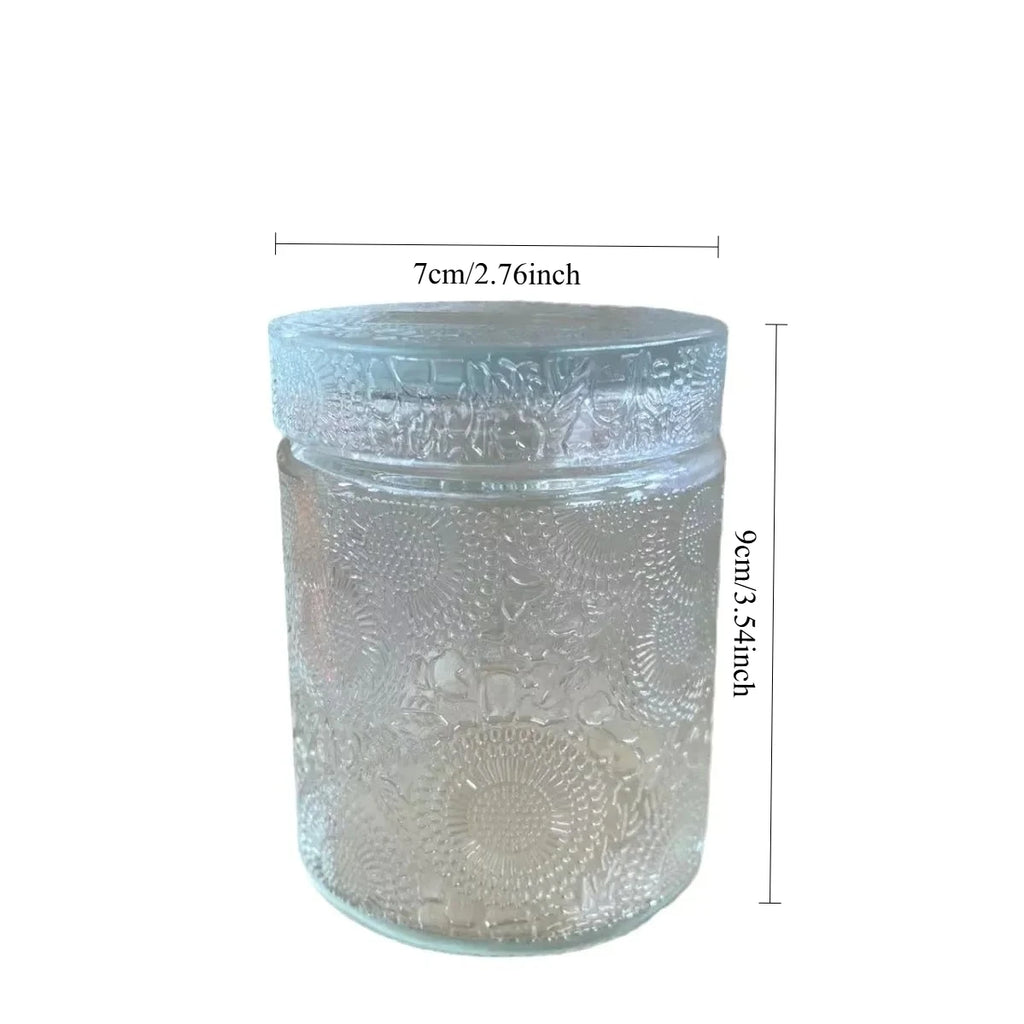 Glass Storage Jar with Lid Candle Empty Cup Storage Container Home Decoration Diy Candle Storage Box Living Room Decoration Oasis Select