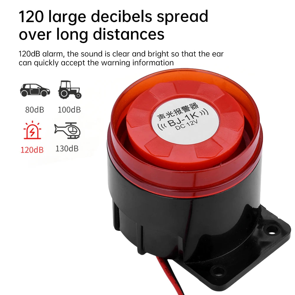 BJ-1K 12V 24V 220V Buzzer High Decibel Sound and Light Alarm Anti-theft Dual Audio Electronic Horn Waterproof Dustproof Oasis Select