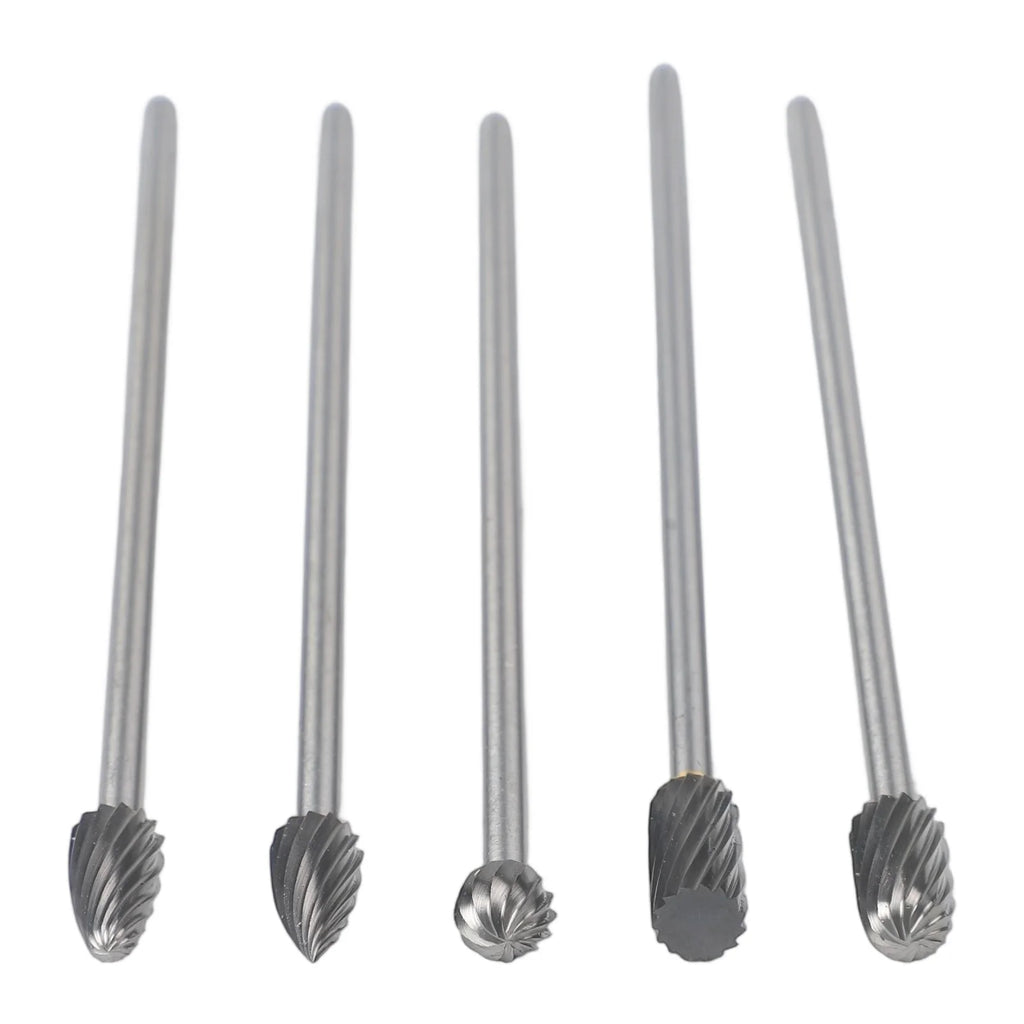 5pcs Rotary Rasp File Carving Grinder Abrasive Tools 3x6x100mm Long Single Cut For Solid Carbide Rotary Burrs Set Rotary Tools Oasis Select