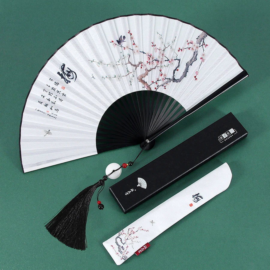 Ancient Folding Fan Black Dragon Fan Chinese Style Summer Hanfu Folding Fan Oasis Select 15 8 inches