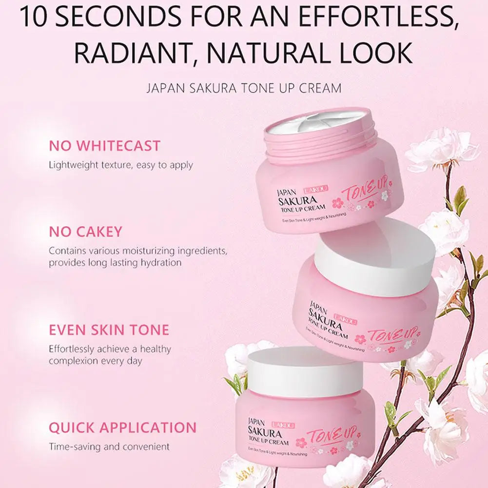 Eelhoe Sakura Tone-Up Glow Moisturizer Cream 30ml Tone-Up Face Cream Oasis Select