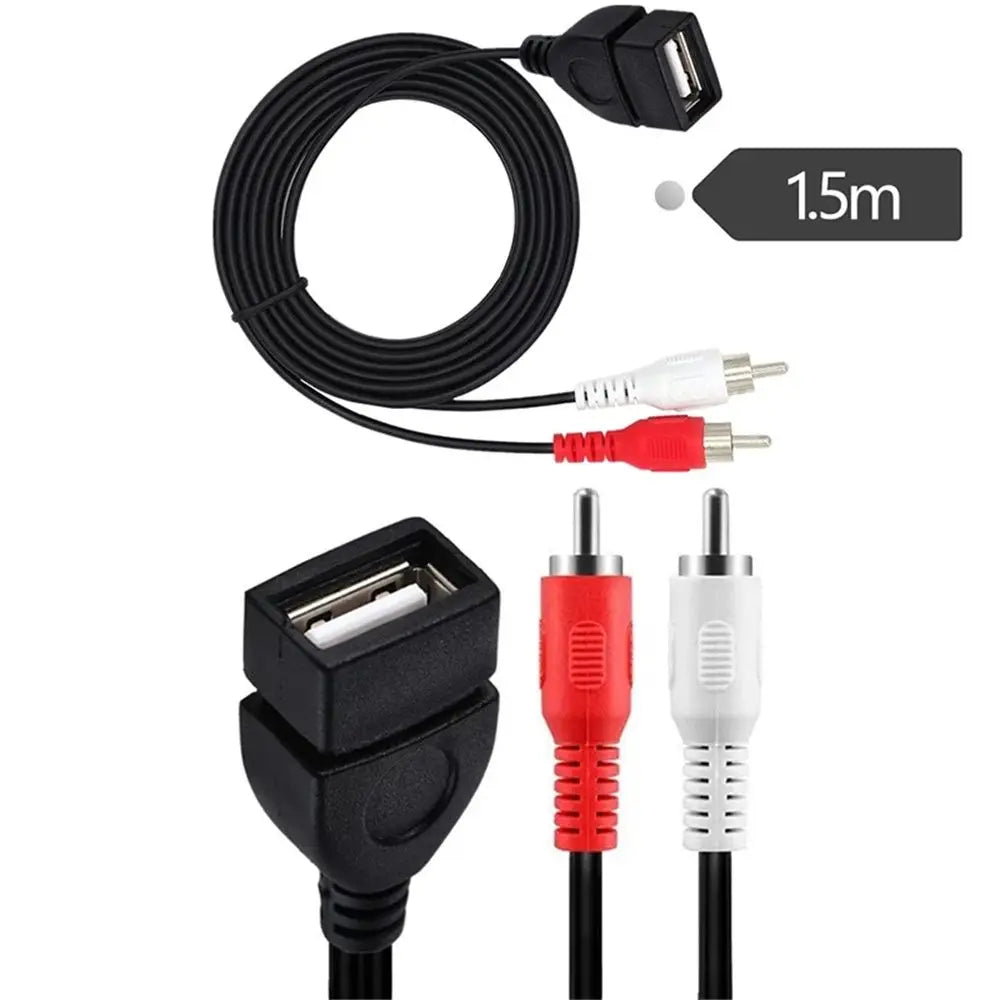 Male Plug USB Male to RCA Male Female Socket Extension Cable Audio Cable Video Extension Cables USB Female to RCA Male Cable Oasis Select
