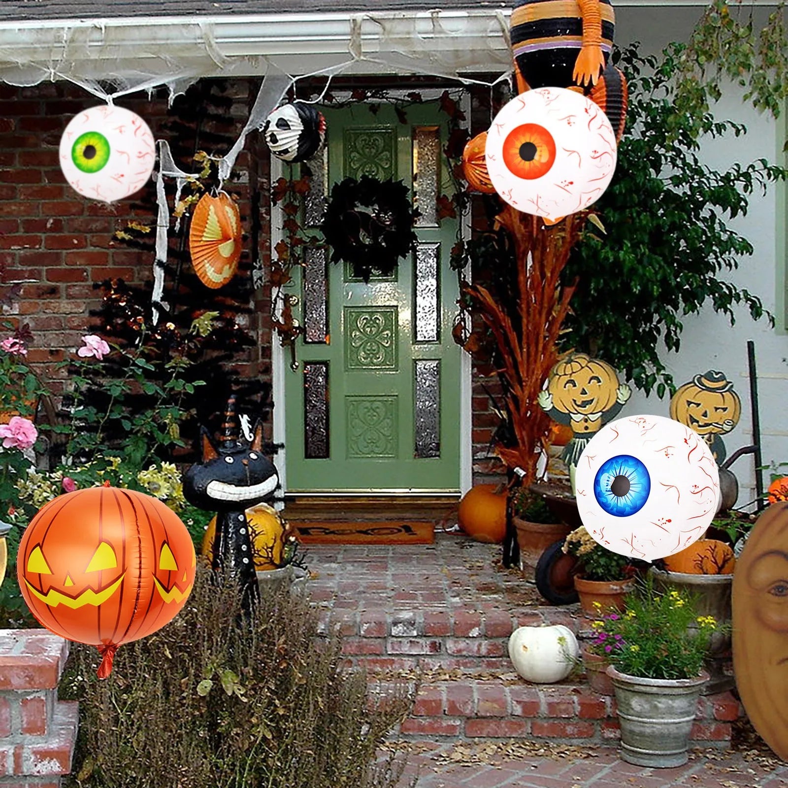 55CM/22Inch Halloween decoration balloon horror 4D inflatable eyeball Halloween theme eyeball party home decoration horror props Oasis Select