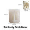 Silicone Tree Hole Mother And Bear Mold DIY Candle Plaster Ornament Mold For Handmade Aromatherapy Candle Making Oasis Select Ivory