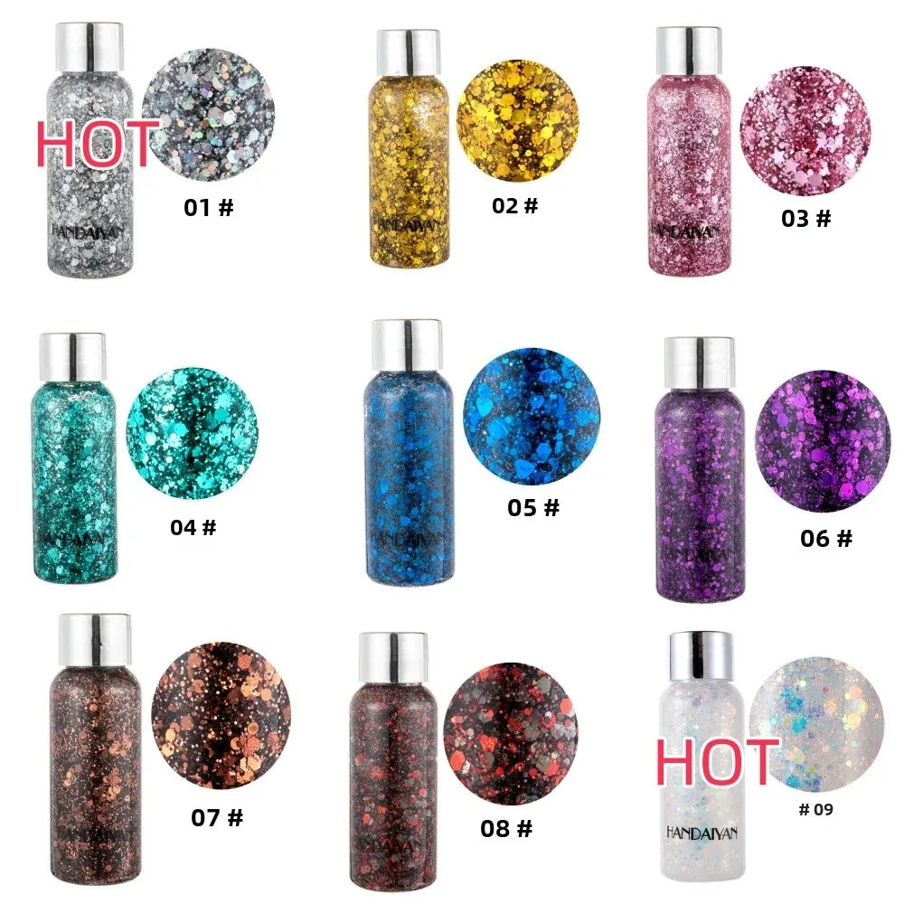 HANDAIYAN Body Face Glitter Gel – Waterproof Festival Sequins