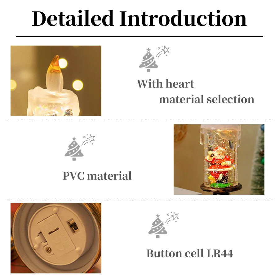 Christmas LED Snowman Crystal Candle Lamp | Flameless Decor LED Candle Lamp Oasis Select