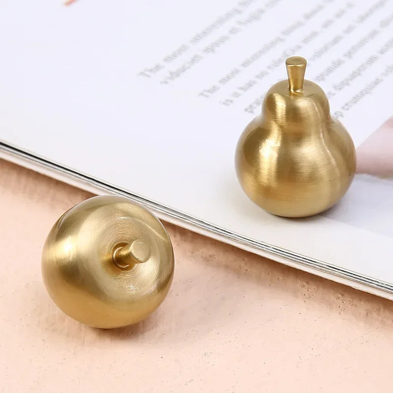 Pure Copper Furniture Handle Drawer Knob Apple Pair Shape Brass Cabinet Door Handles Wardrobe Cupboard Dresser Door Pulls Diy Oasis Select