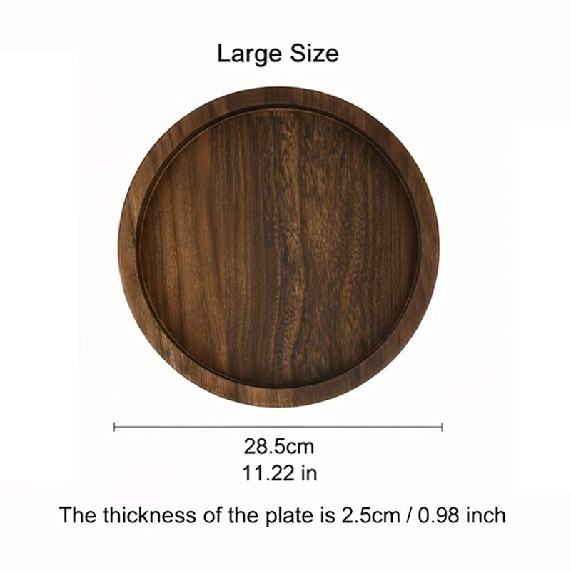 Rustic Round Wooden Serving Tray Decorative Ottoman Tray for Candles Vases & Table Centerpieces Home Decor Oasis Select large