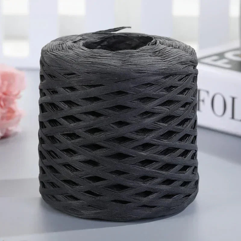 Natural Raffia Straw Yarn 200M Roll For Knitting Crocheting Paper Threads DIY Handmade Summer Sunhat Beach Bag Material Oasis Select 11