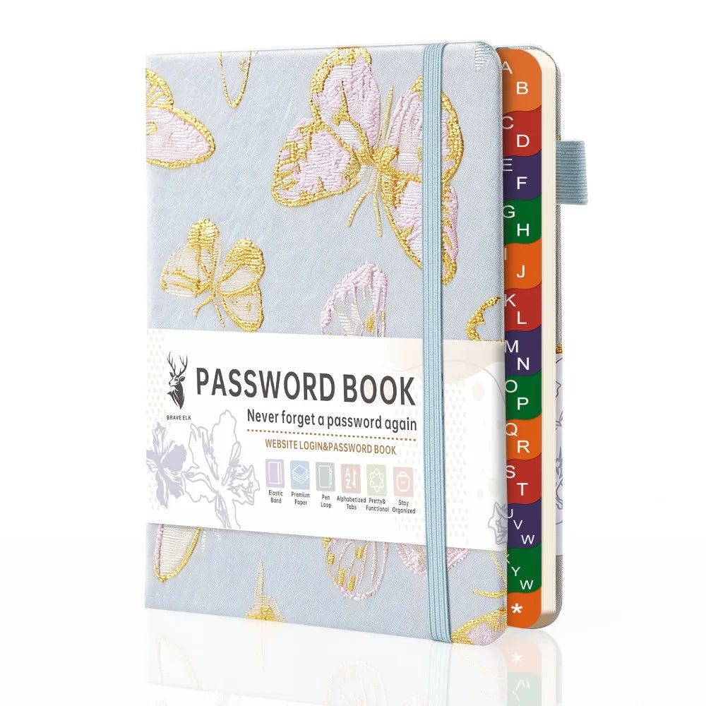 Delicate Embroidered Decoration B6 Embroidery Notebook Practical Band Design Soft Touch Hardcover Soft Touch Hardcover Notepad Oasis Select Blue