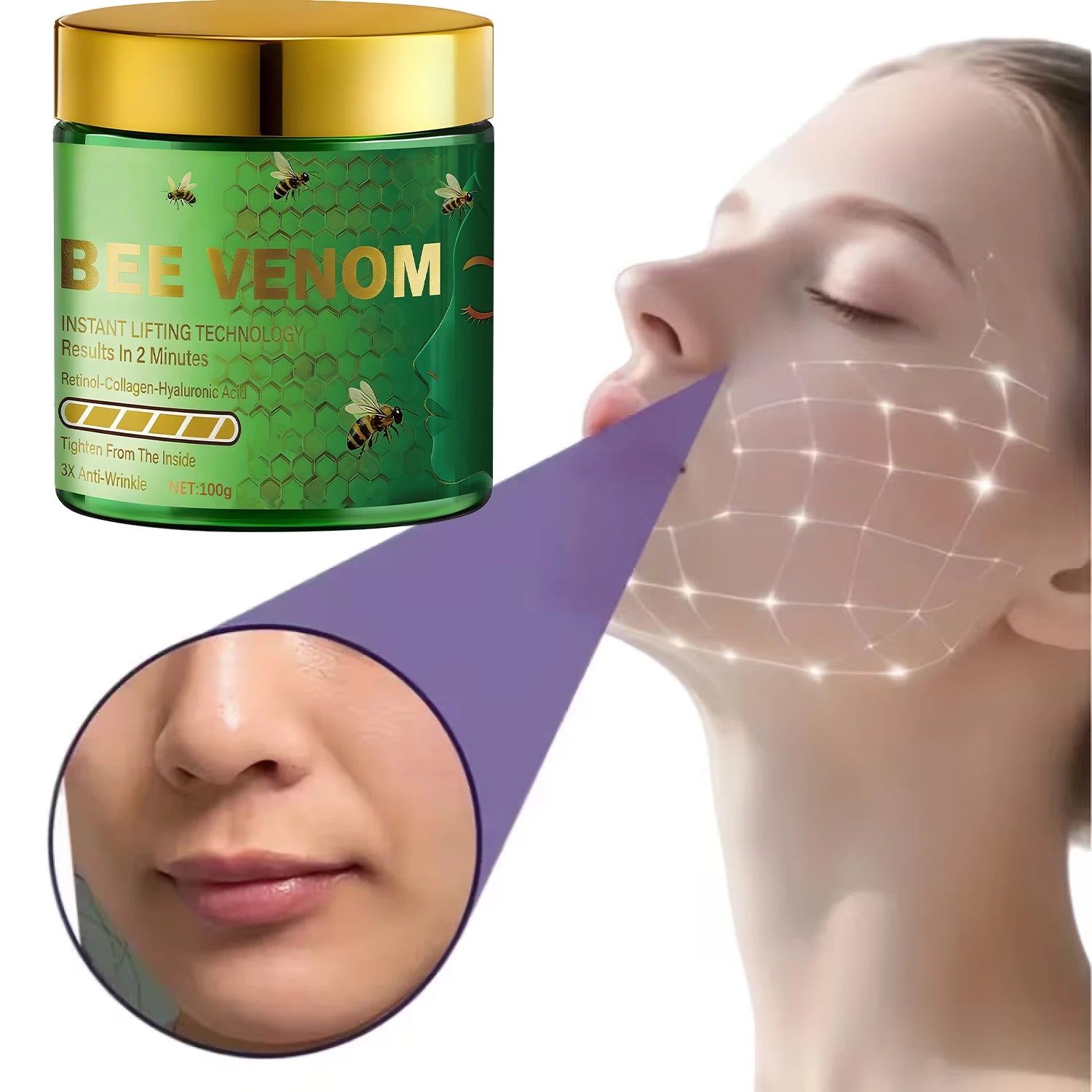 Bee Venom Lifting Cream – Anti-Wrinkle Retinol & Collagen Anti-Aging Face Cream Oasis Select