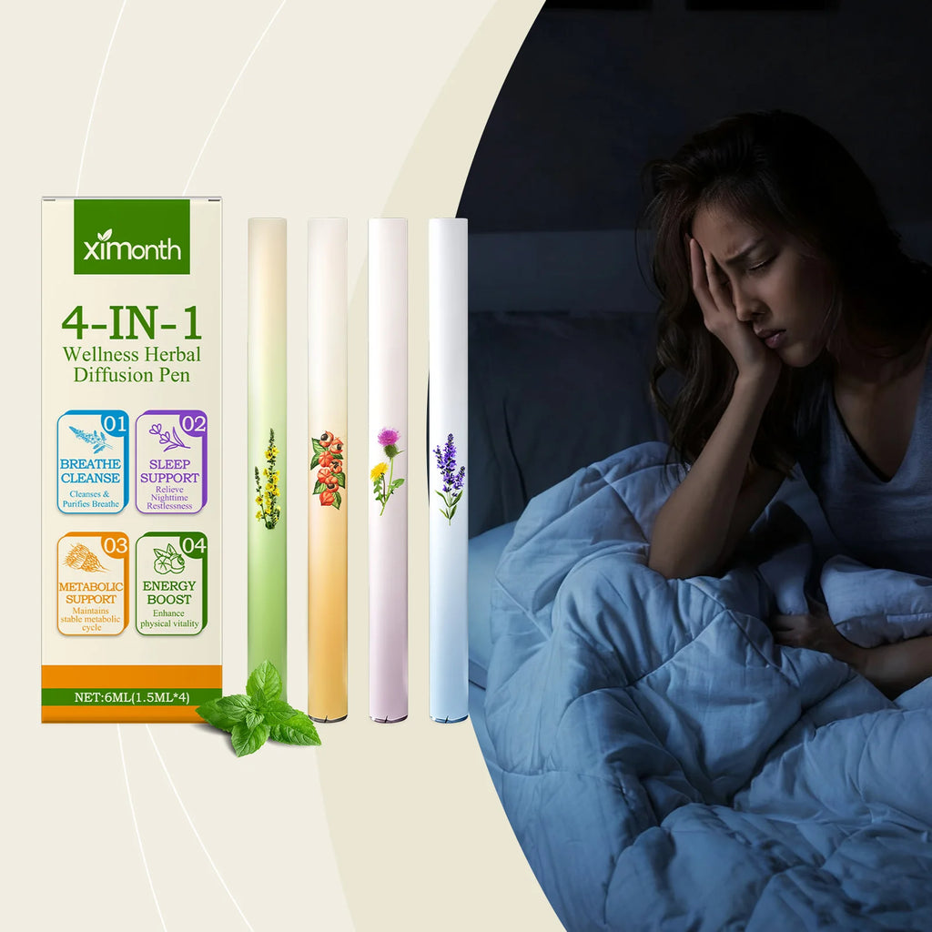 4-in-1 Air Freshening Pen: Relaxing the Senses Clear Breathing Refreshing Invigorating Aromatherapy Diffuser Lung-Cleansing Pen Oasis Select