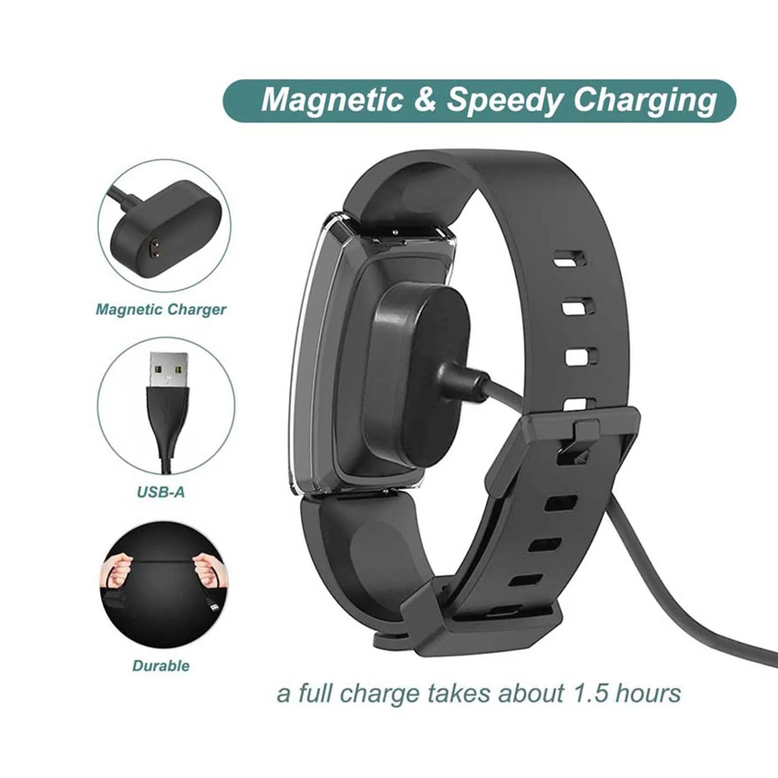 Fitbit Inspire HR, Inspire & Ace 2 Replacement USB Charger Cable Smartwatch Charger Cable Oasis Select