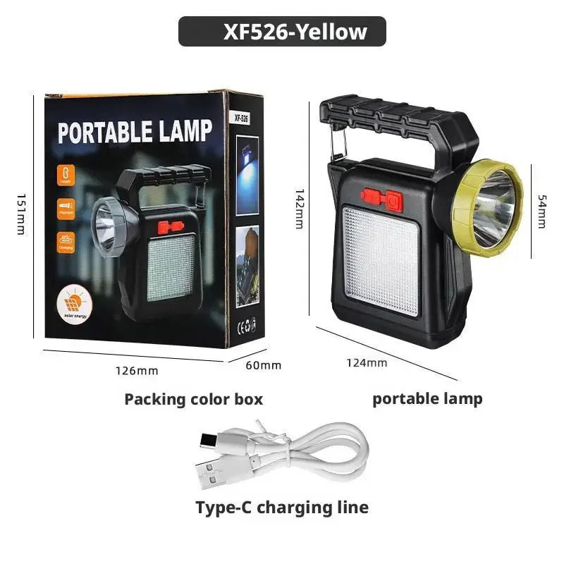 Outdoor Solar-Powered Super Bright Long-Range Rechargeable High-Capacity Strong Light Handheld Searchlight Oasis Select XF526 green