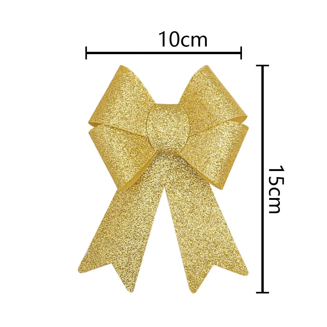 Christmas Bow Red Gold Xmas Tree Large Bowknot For Home Decoration Wedding Navidad New Year Party DIY Hanging Decor Oasis Select Gold-10x15cm