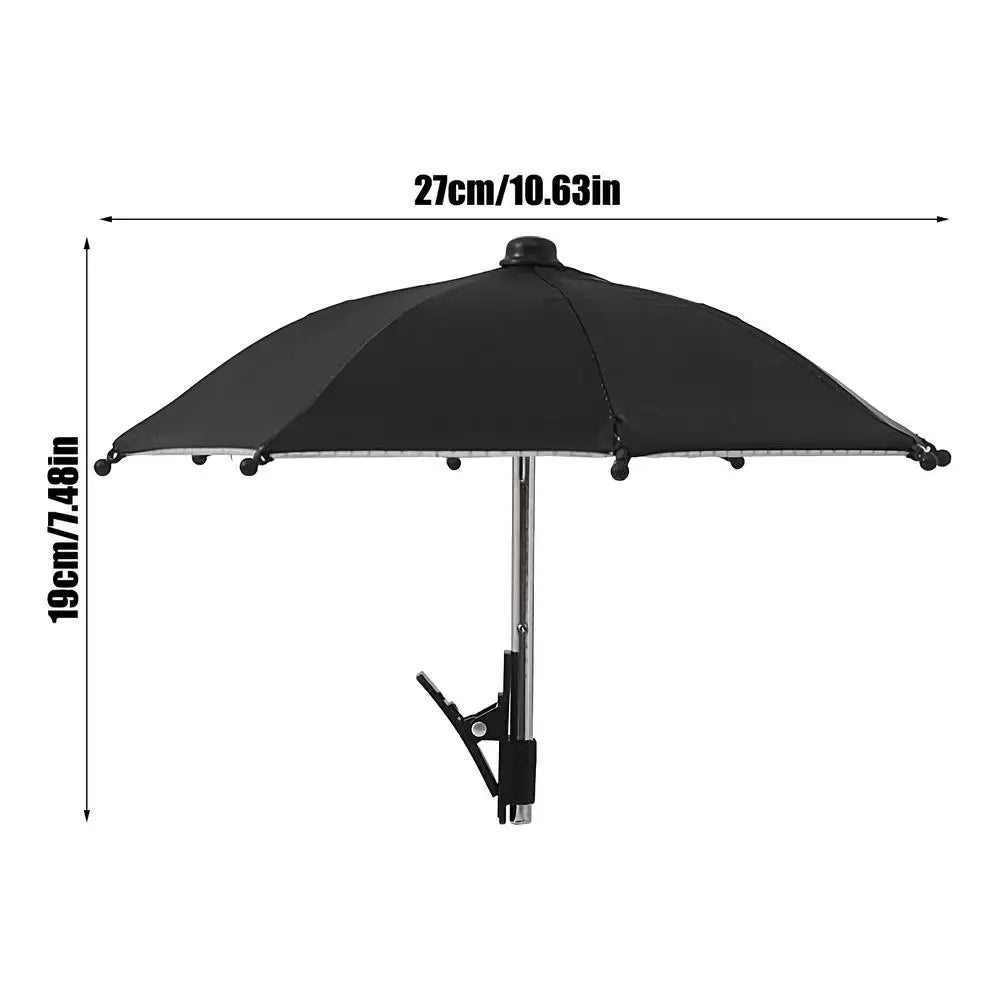 Mobile Phone Holder Sunscreen Umbrella Clip Outdoor Mobile Phone Fixed Umbrella Rain Parasol Mobile Phone Anti-Reflective Oasis Select Black