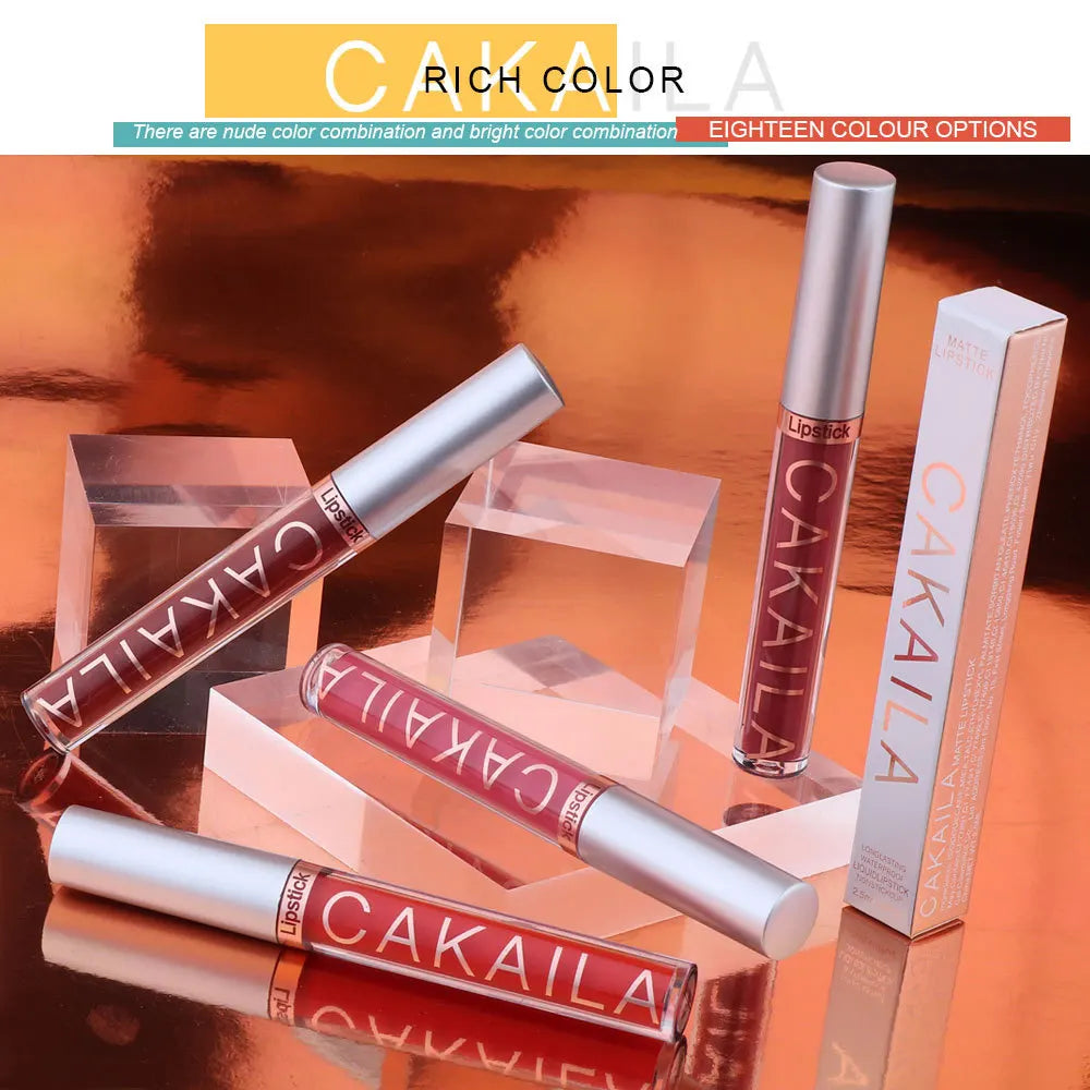 18-Color Matte Waterproof Lipstick – Non-Transfer Lip Gloss Set