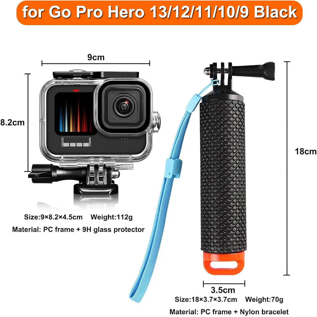 GoPro Hero 9–13 Waterproof Housing Case | 60M Dive Kit