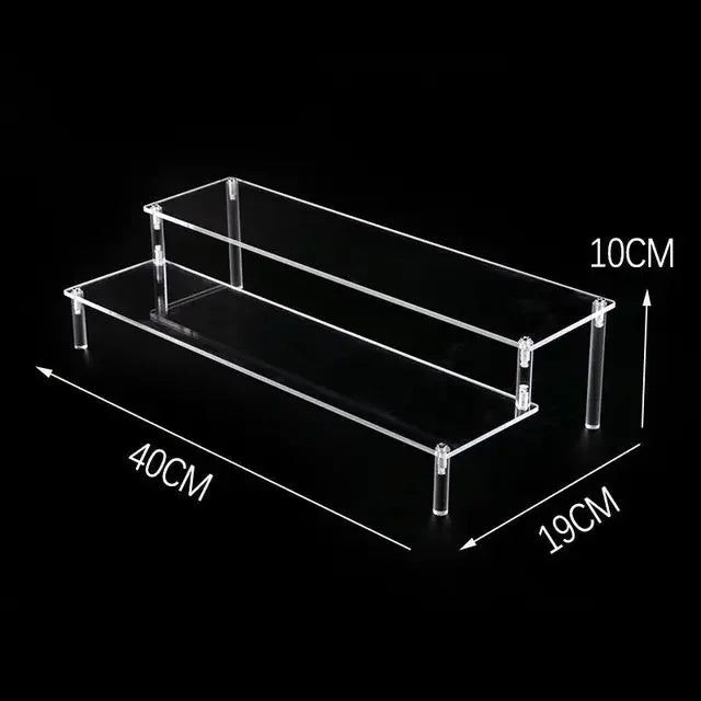 1–5 Tier Acrylic Display Stand | Riser Shelf Rack – Clear & Black