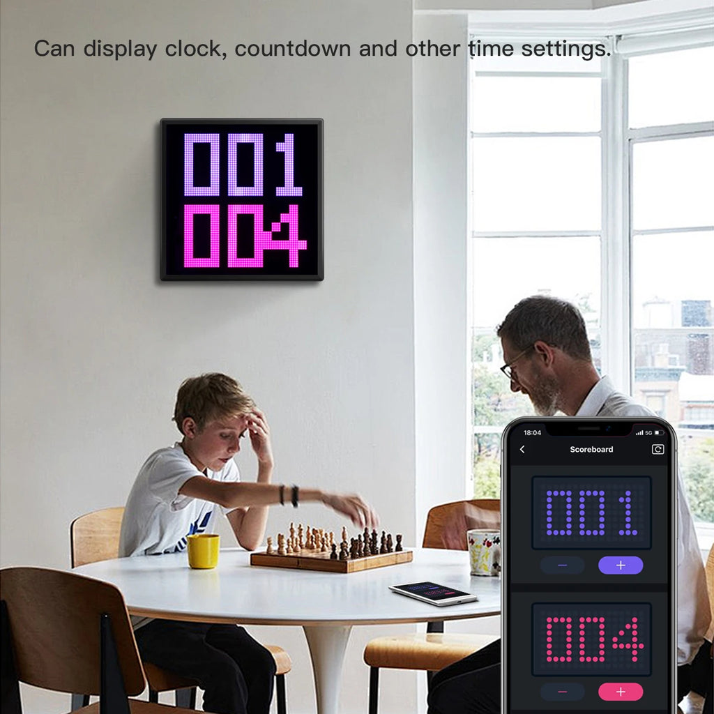 64x64 Pixel LED Screen Smart RGB USB ED Pixel Display Frame 16x16 32x32 DIY Graffiti Patterns Text for Gaming Room Decor Clock Oasis Select