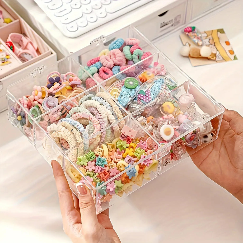 Transparent hair accessory storage box cover, dust-proof and moisture-proof jewelry box, headband hair clip, jewelry display box Oasis Select