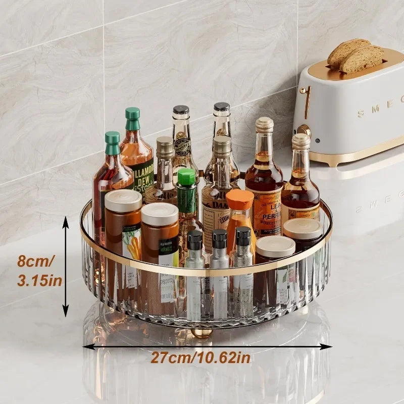 Pantry Organizer Rotating Storage Rack Cosmetic Dresser Organizer Countertop 360 Spinning for Kitchen Pantry Cabinet Vanity Oasis Select