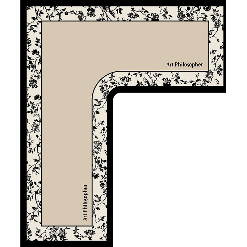 New L Shaped Simple Kitchen Mat Foot mats Long Area Rugs Crystal Velvet Carpet for Living Room Absorbent Foot Bedroom Doormat Oasis Select F 120x120x45cm