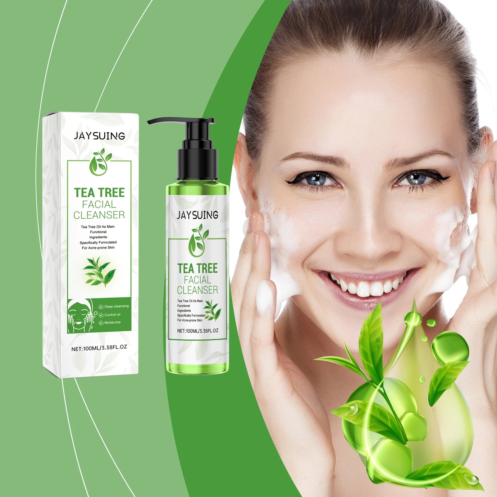 Tea Tree Cleansing Gel – Deep Clean, Exfoliate & Moisturize 100ml Facial Cleansing Gel Oasis Select