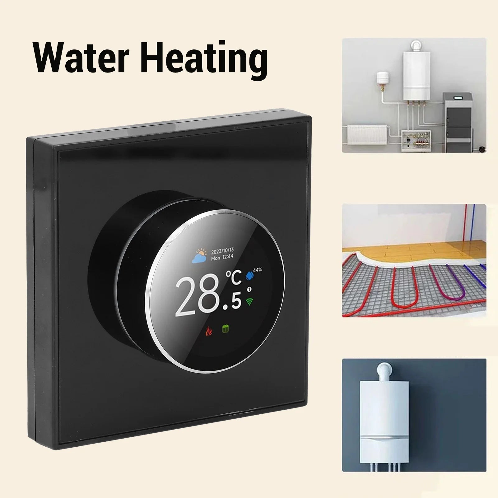 Smart Knob Thermostat Accurate 1.32in Screen 95~240VAC Intuitive Water Heating Digital Thermostat Temp Controller for Home Oasis Select