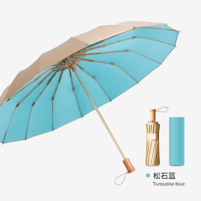 16 Bone titanium silver sun umbrella super sun protection UV umbrella sunshine and rain umbrella Oasis Select 8