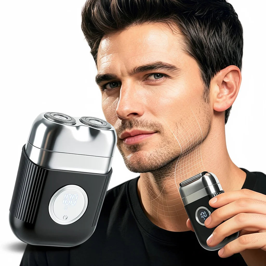 AFDEAL Men's Mini Foil Electric Shaver 9000RPM Wet & Dry