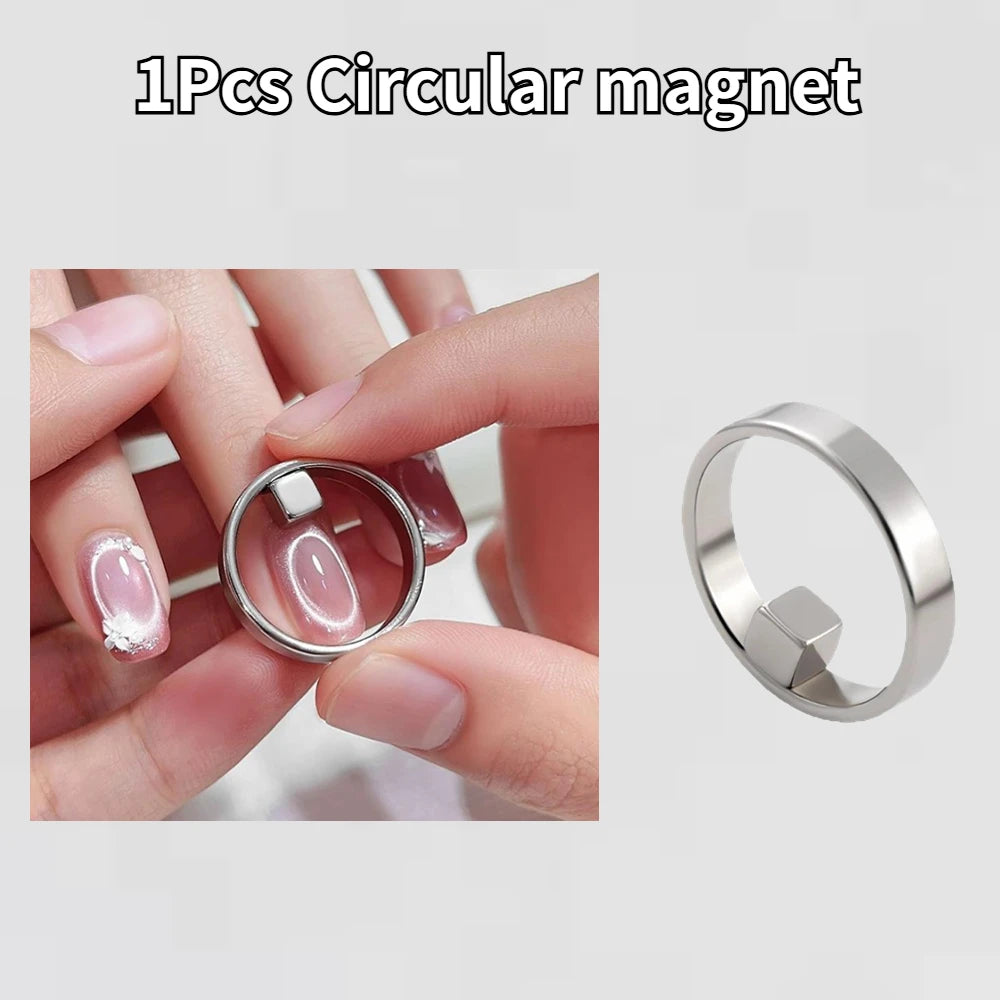 Hollow Black Hole Cat Eye Magnet Ring DIY Cat Eye Nail Art Effect Strong Magnetic Tool for Magnetic Gel Polish Manicure Tools Oasis Select 01 Circular magnet