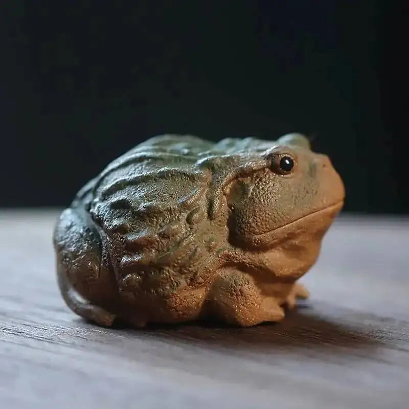 Yixing Zisha Tea Pet Golden Toad Wealth-attracting Tea Plaything, Nurturable Creative Toad Tea Tray Ornament, Kung Fu Tea Set Oasis Select