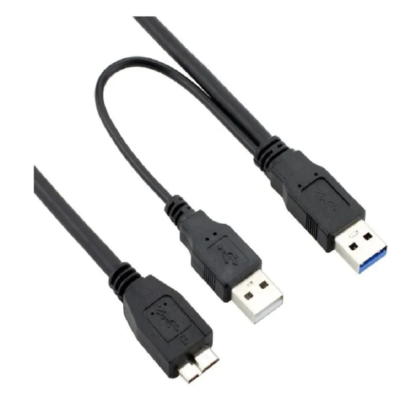 0.5m 1m USB 3.0 To Micro Y Cable with Extra usb Power cable USB3.0 Male To Micro Data Cord Adapter Cable For HDD Hard Drive Oasis Select