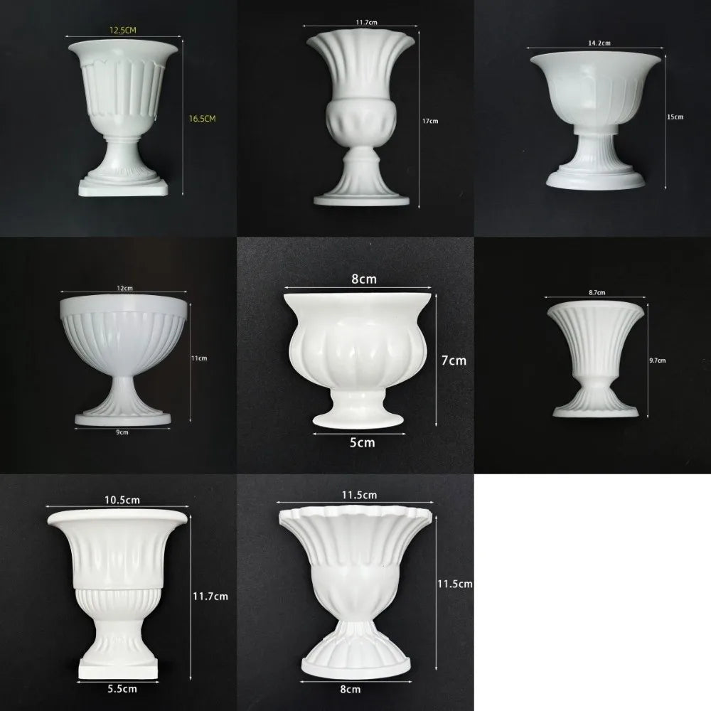 French Oil Painting Half Wall Vase – White Floral Décor