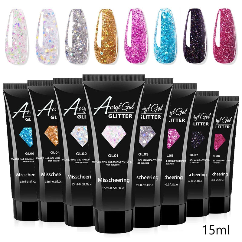 30ml/15ml Nail Extension Gel Nail Build Poly Nail Acrylic Gel UV LED Quick Extension of Crystal Model Painless Crystal Glue Oasis Select