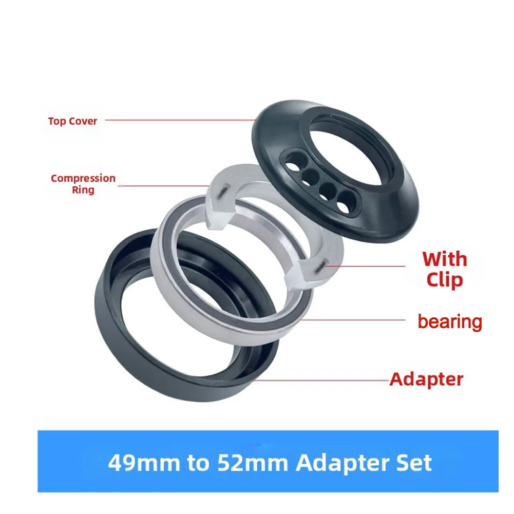 Bicycle Internal Cable Routing Headset Adapter 41.8 To 52mm Alloy Cup Converter For Road Bike Integrated Handlebar Parts Oasis Select D-49mm to 52mm