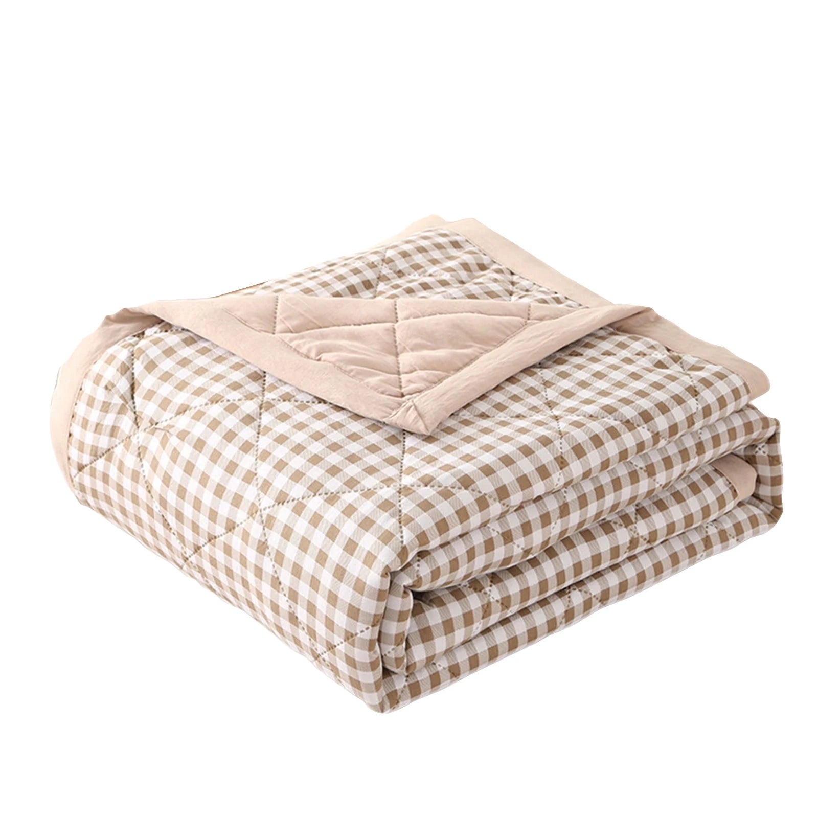 Summer Thin Comforter Soft Air-Conditioned Four Season Comforter Machine Washable Single Double Blanket Ultrasonic Quilted Quilt Oasis Select Khaki One Size