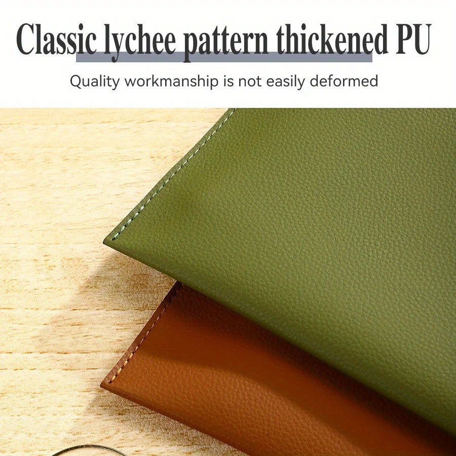 A4 Leather File Folder Document Organizer Bag With Snap Closure Office Supplies Storage Case For Papers Portable Produce Box Oasis Select