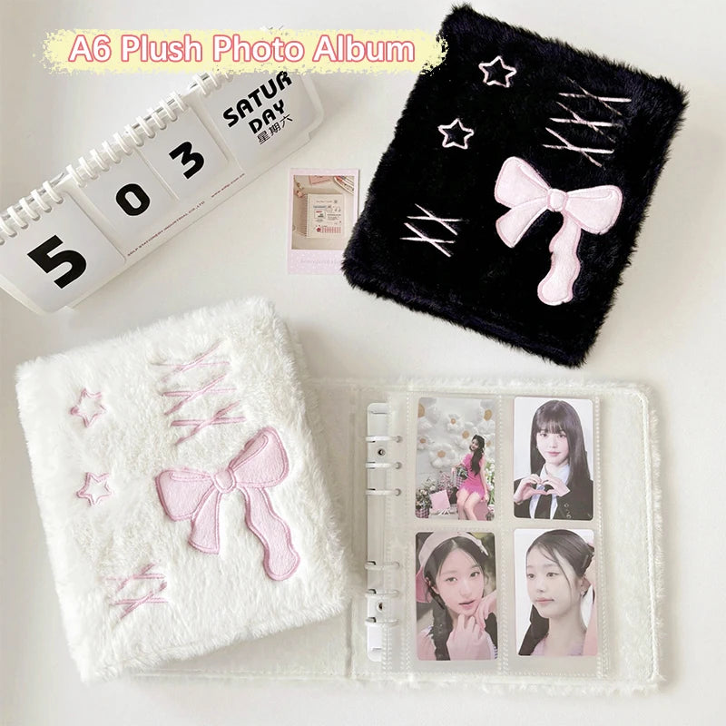 A6 Ballet Plush Bowknot Photocard Binder Album | Kpop Collect Book Photocard Binder Album Oasis Select