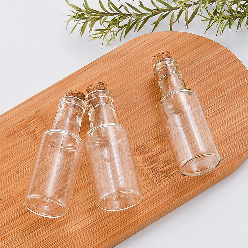 Mini Glass Bottles with Cork DIY Birthday Gift Transparent Empty Message Wishing Bottle Christmas Wedding Party Decoration Oasis Select