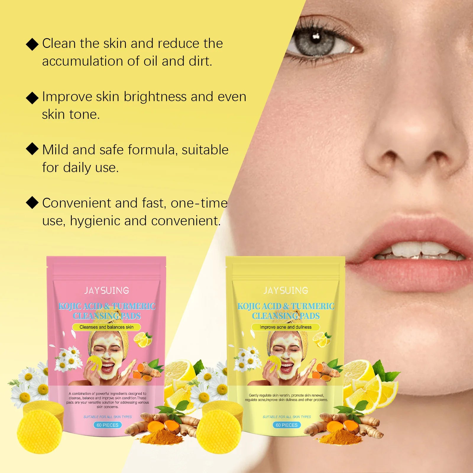Turmeric Exfoliating Facial Pads – Anti-Acne & Deep Cleanse Exfoliating Facial Pads Oasis Select