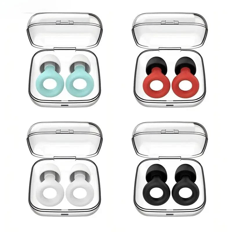 1 Pair Soft Silicone Soundproof Earplugs Reusable Anti Noise Ear Plugs Non Slip for Sleep Swimming Surfing Water Sports Oasis Select