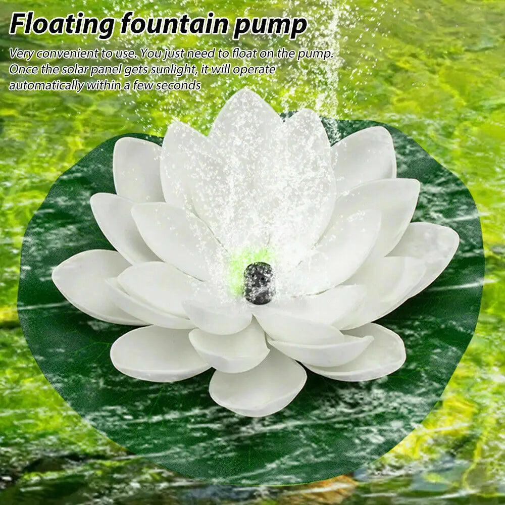 Mini Lotus Solar Water Fountain Pond Decoration Waterfall Fountain Outdoor Bird Bath Solar Powered Floating Garden Fountain Oasis Select