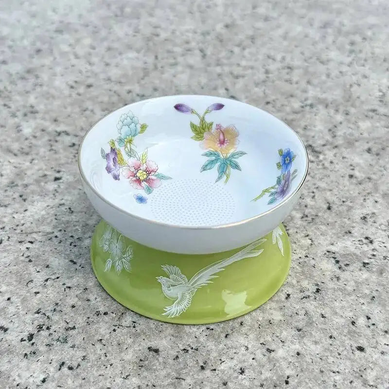 120ml Ceramic Small Mini Tea Cup Three Talents Tea Bowl Household Teacup Oasis Select Cyan Filter