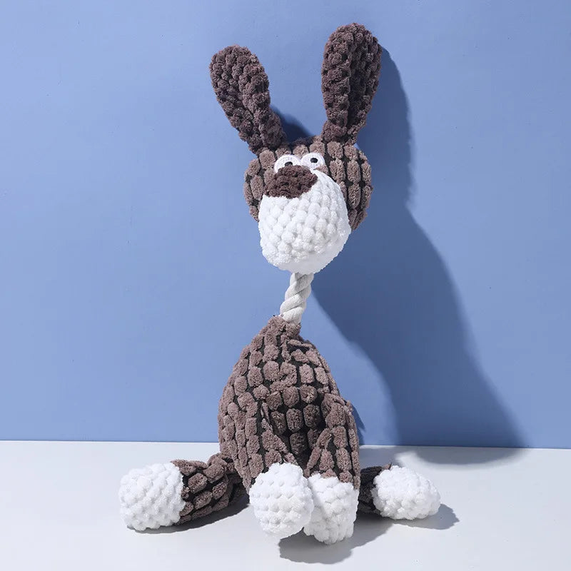 Tough Bite-Resistant Funny Donkey Plush Dog Toy | Squeaky Sound & Teeth Grinding Design | Interactive Chew Toy for Dogs Oasis Select Long-eared puppy 13x25cm