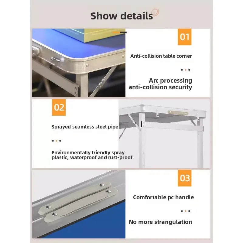Folding table stall folding outdoor portable lifting work table camping picnic night market folding table and chairs Oasis Select